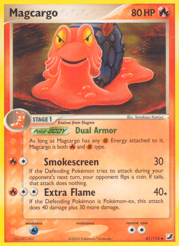 Magcargo Pokemon card (41/115, Unseen Forces)