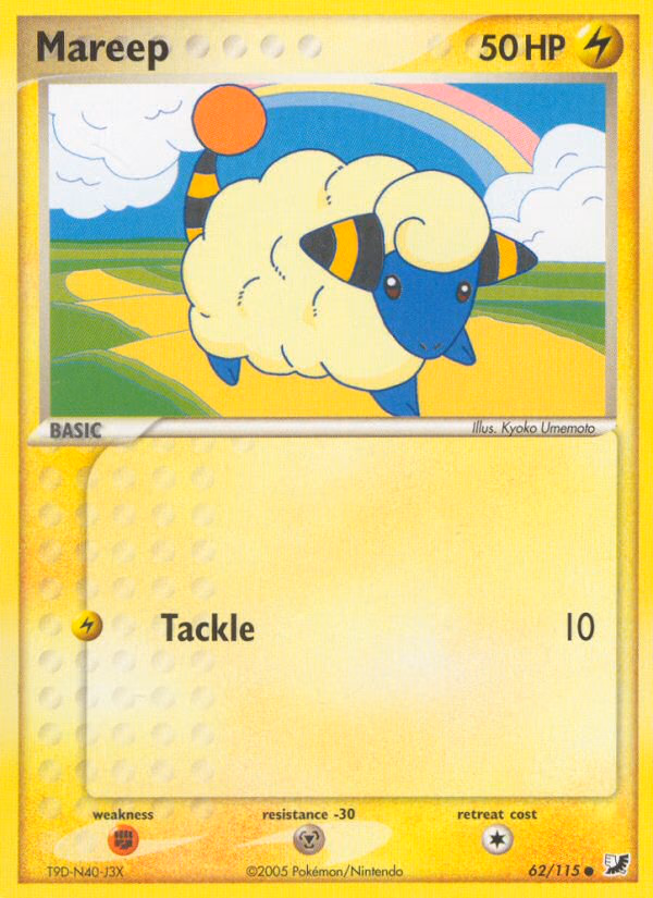Mareep Pokemon card (62/115, Unseen Forces)