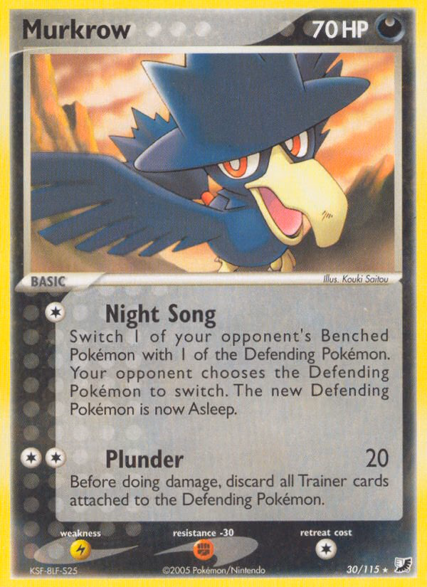 Murkrow Pokemon card (30/115, Unseen Forces)
