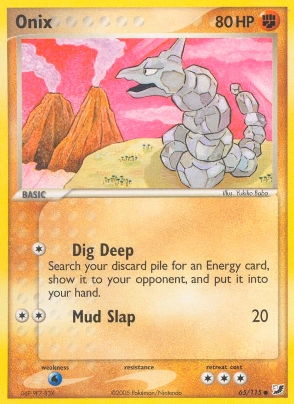 Onix Pokemon card (65/115, Unseen Forces)