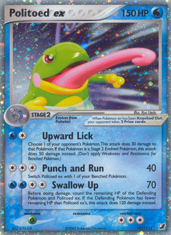 Politoed ex Pokemon card (107/115, Unseen Forces)