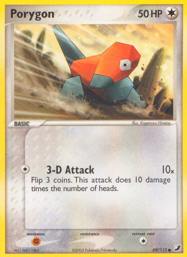 Porygon Pokemon card (69/115, Unseen Forces)