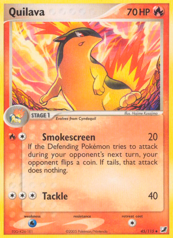 Quilava Pokemon card (45/115, Unseen Forces)