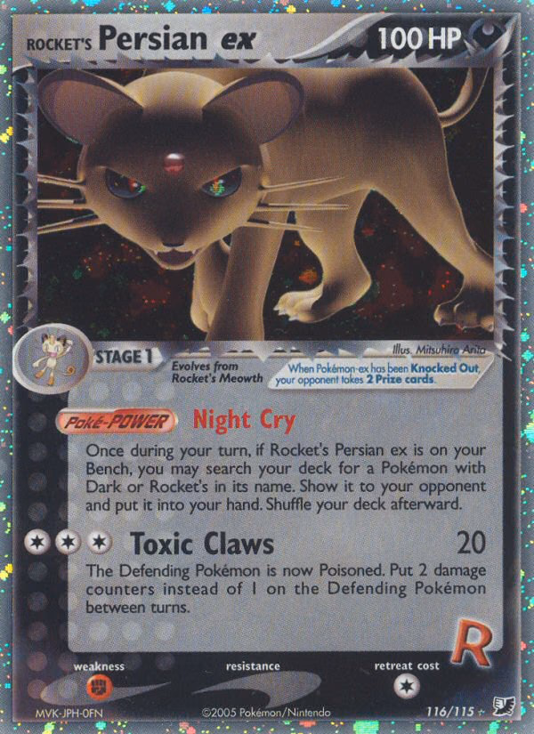 Rocket's Persian ex Pokemon card (116/115, Unseen Forces)
