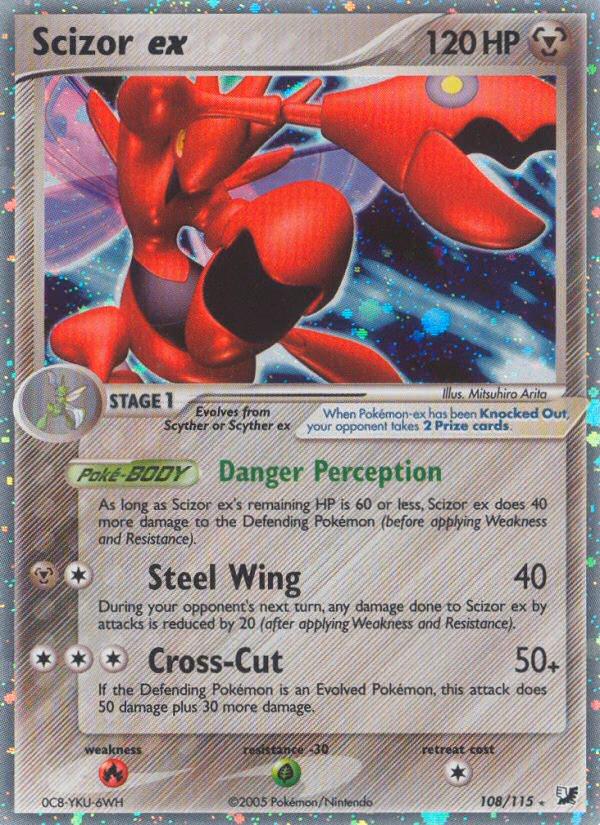 Scizor ex Pokemon card (108/115, Unseen Forces)