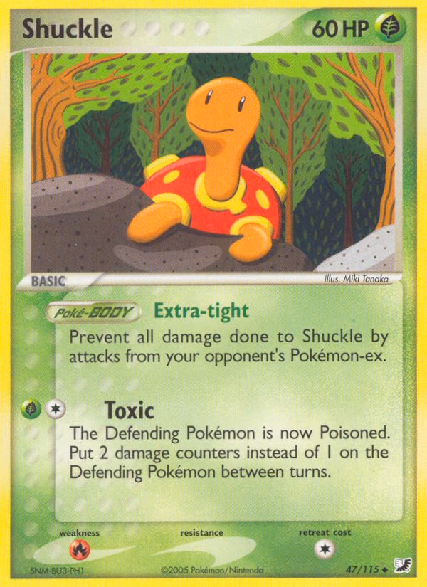 Shuckle Pokemon card (47/115, Unseen Forces)
