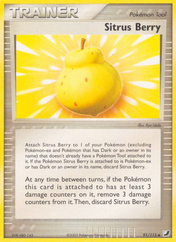 Sitrus Berry Pokemon card (91/115, Unseen Forces)