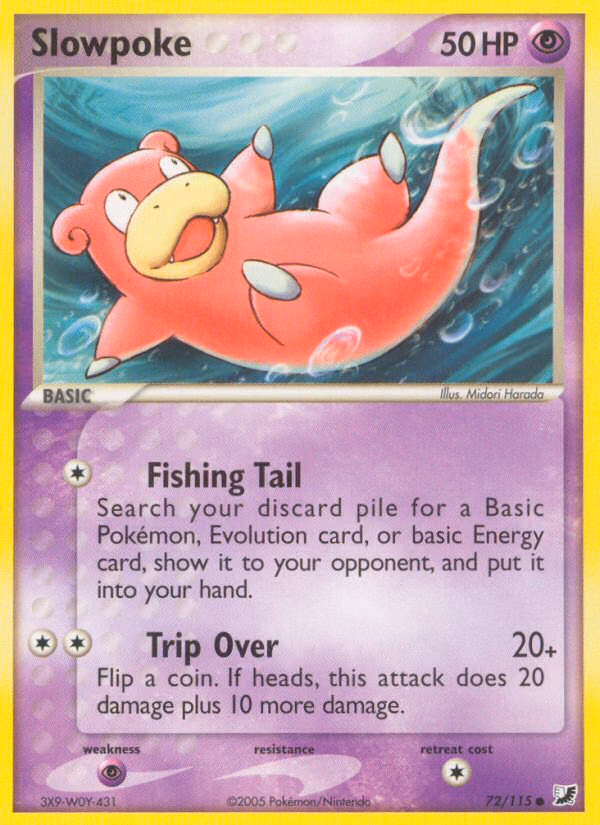 Slowpoke Pokemon card (72/115, Unseen Forces)