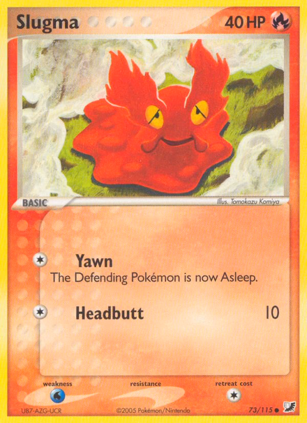 Slugma Pokemon card (73/115, Unseen Forces)