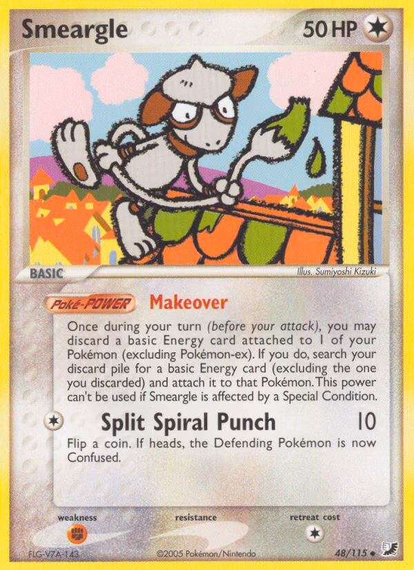 Smeargle Pokemon card (48/115, Unseen Forces)