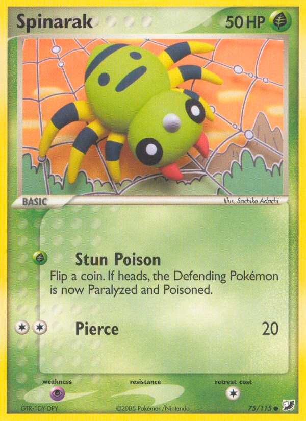 Spinarak Pokemon card (75/115, Unseen Forces)
