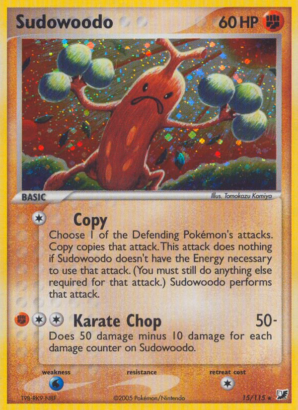Sudowoodo Pokemon card (15/115, Unseen Forces)