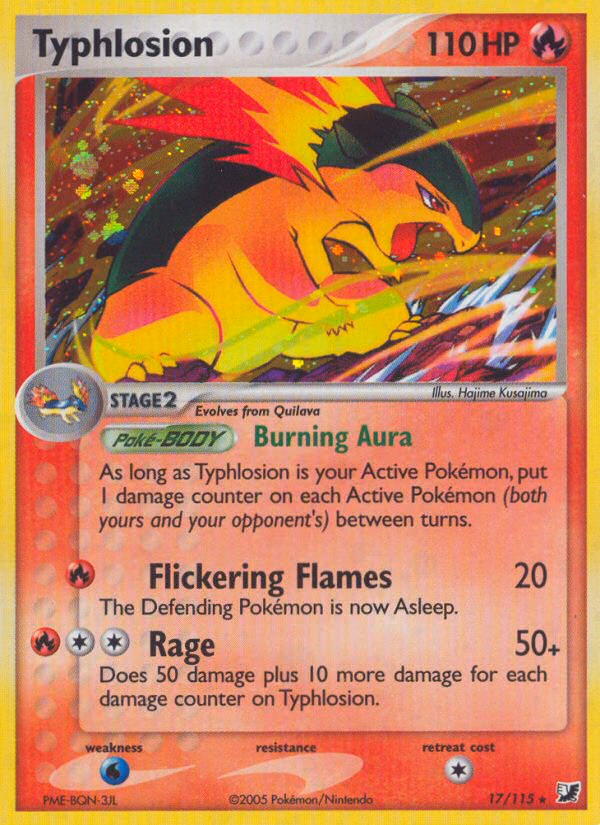 Typhlosion Pokemon card (17/115, Unseen Forces)