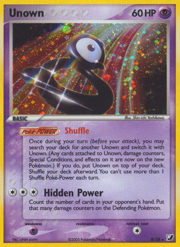 Unown Pokemon card (B/28, Unseen Forces)