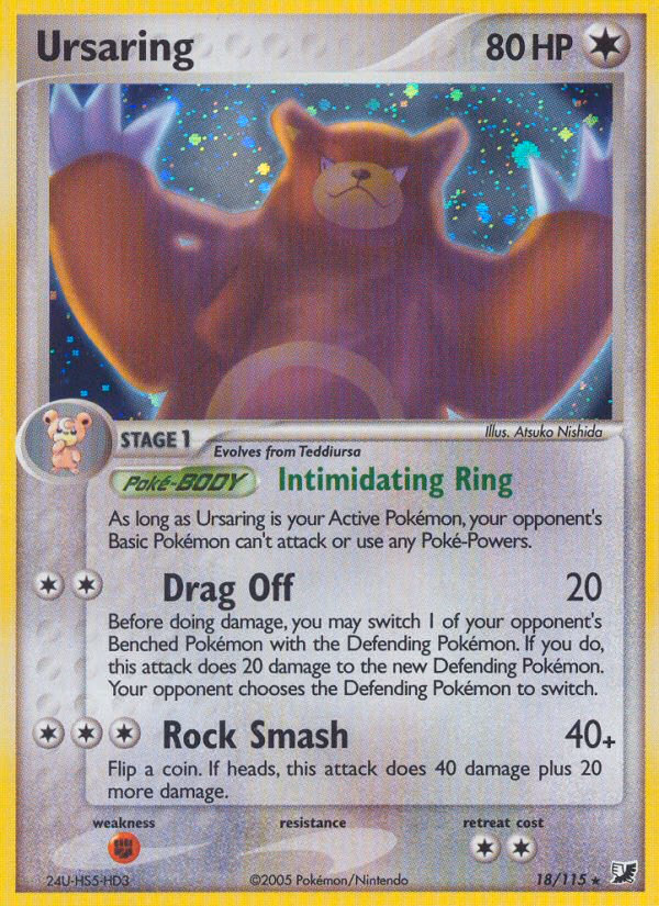 Ursaring Pokemon card (18/115, Unseen Forces)