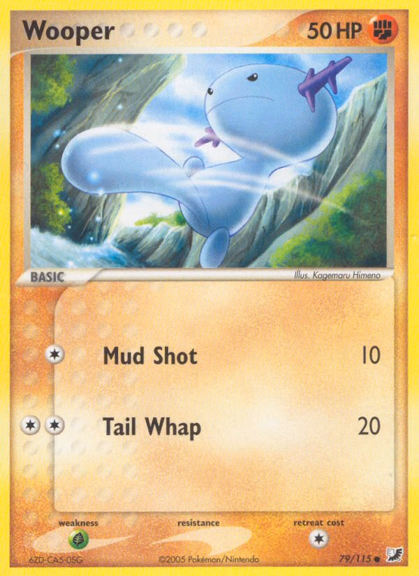Wooper Pokemon card (79/115, Unseen Forces)