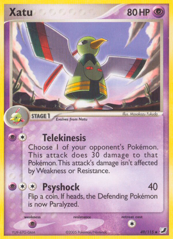Xatu Pokemon card (49/115, Unseen Forces)