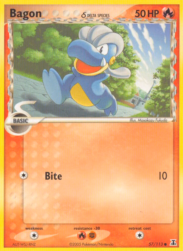 Bagon δ Pokemon card (57/113, Delta Species)
