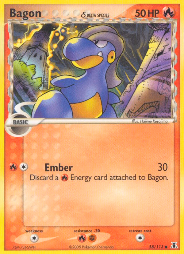 Bagon δ Pokemon card (58/113, Delta Species)