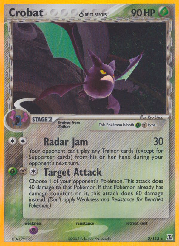 Crobat δ Pokemon card (2/113, Delta Species)