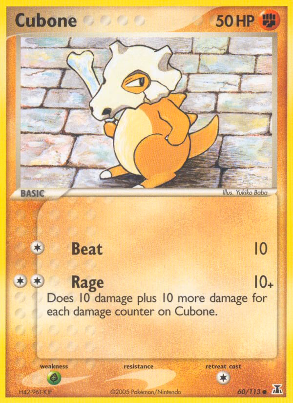 Cubone Pokemon card (60/113, Delta Species)
