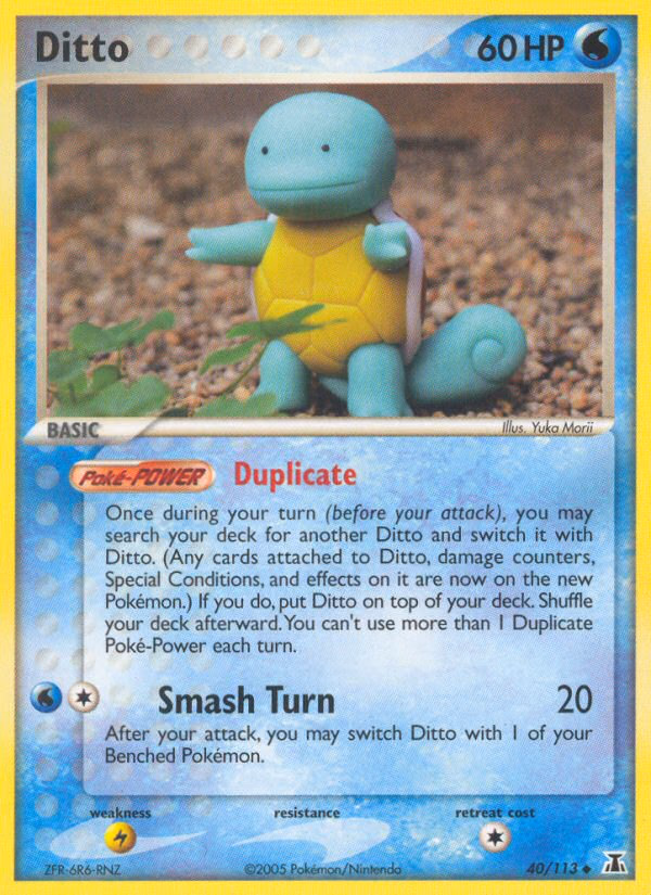 Ditto Pokemon card (40/113, Delta Species)