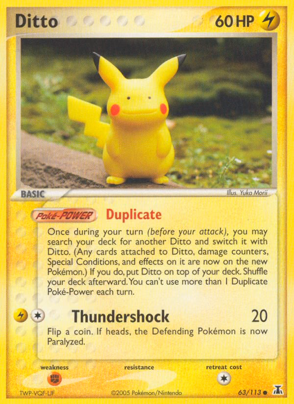 Ditto Pokemon card (63/113, Delta Species)