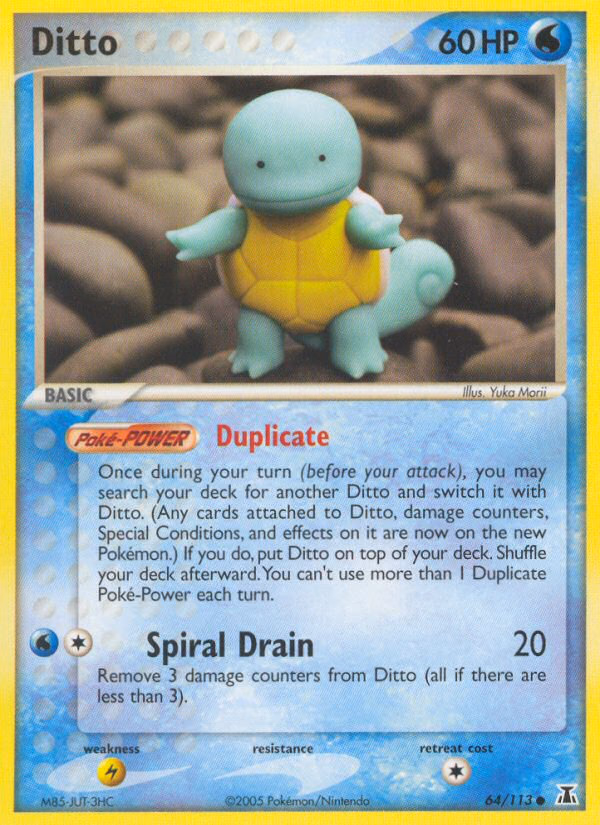 Ditto Pokemon card (64/113, Delta Species)