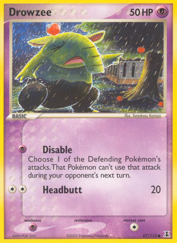 Drowzee Pokemon card (67/113, Delta Species)