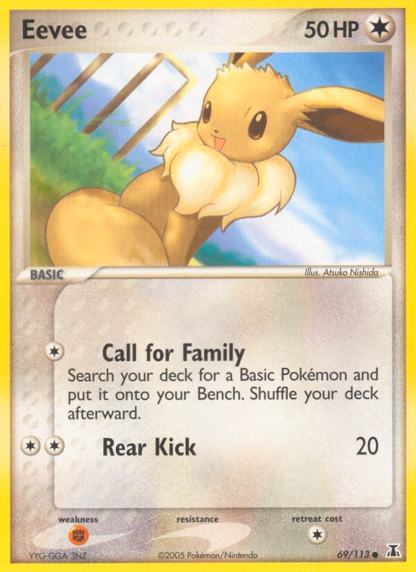 Eevee Pokemon card (69/113, Delta Species)