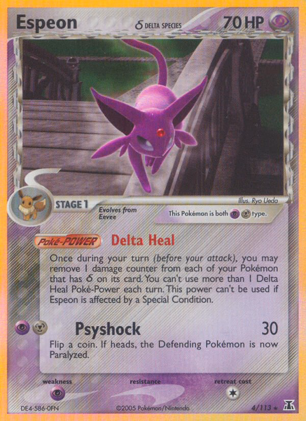 Espeon δ Pokemon card (4/113, Delta Species)