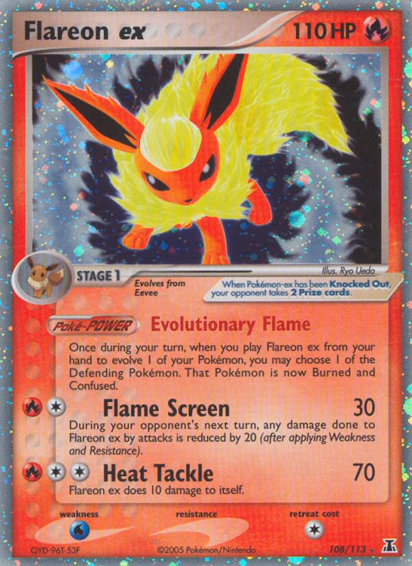 Flareon ex Pokemon card (108/113, Delta Species)