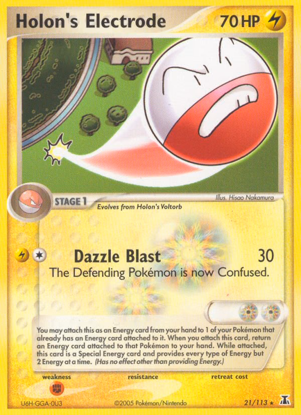Holon's Electrode Pokemon card (21/113, Delta Species)