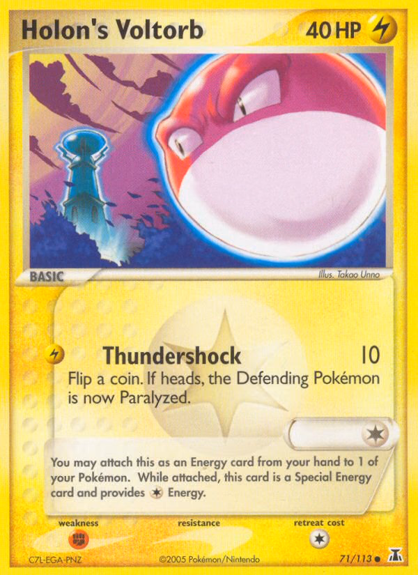 Holon's Voltorb Pokemon card (71/113, Delta Species)