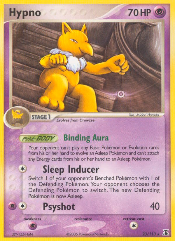 Hypno Pokemon card (23/113, Delta Species)