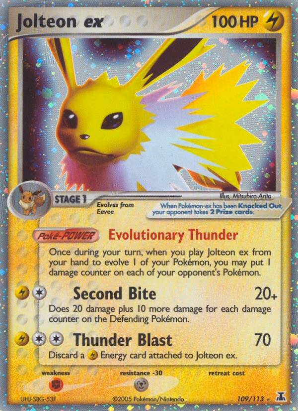 Jolteon ex Pokemon card (109/113, Delta Species)