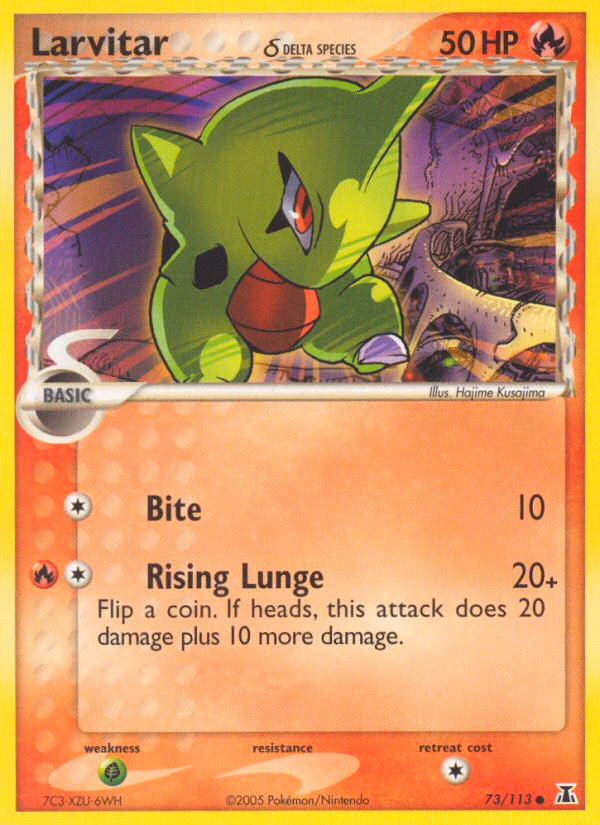 Larvitar δ Pokemon card (73/113, Delta Species)