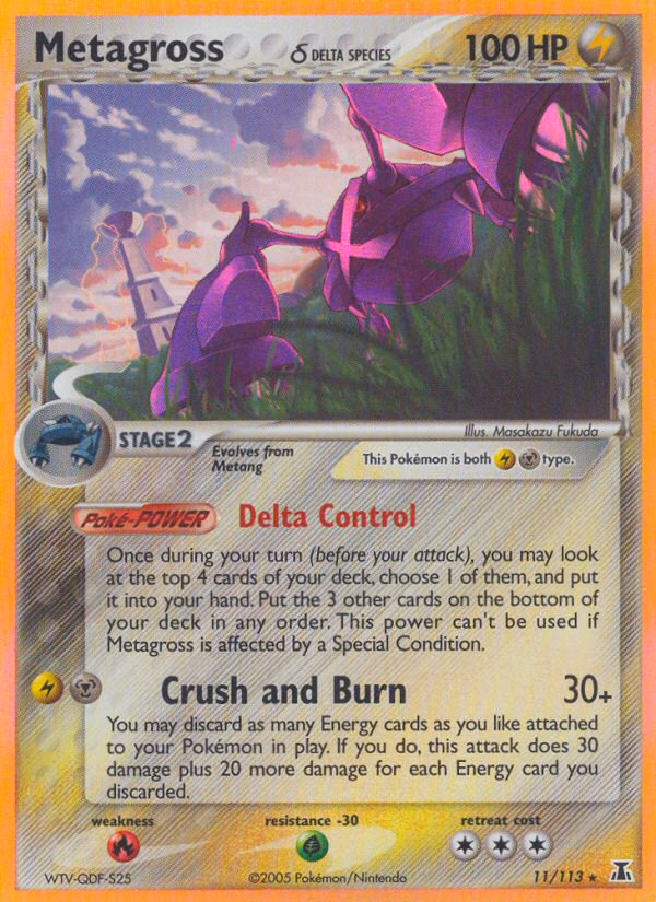 Metagross δ Pokemon card (11/113, Delta Species)