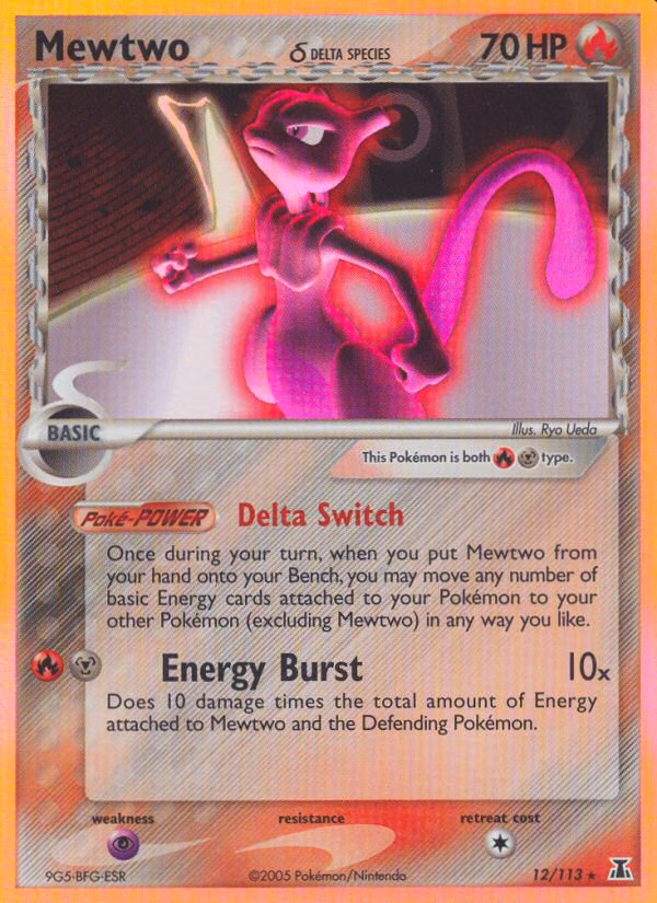 Mewtwo δ Pokemon card (12/113, Delta Species)