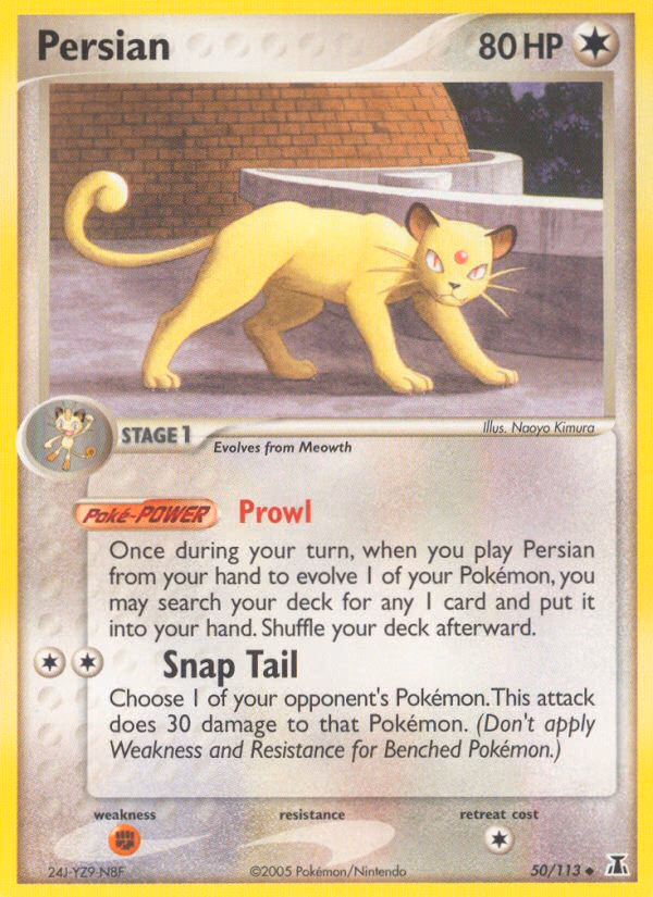 Persian Pokemon card (50/113, Delta Species)