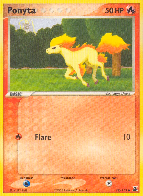 Ponyta Pokemon card (78/113, Delta Species)