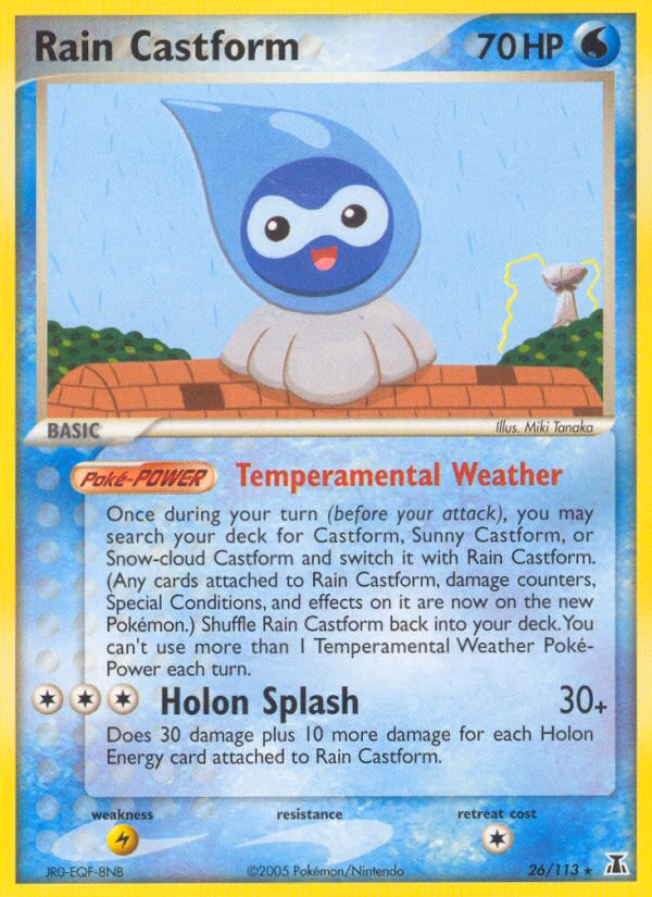 Rain Castform Pokemon card (26/113, Delta Species)
