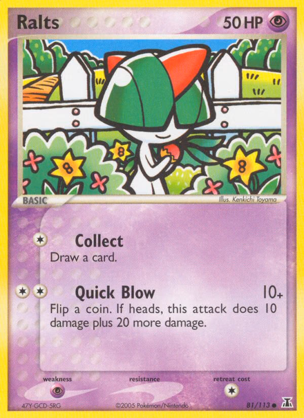 Ralts Pokemon card (81/113, Delta Species)