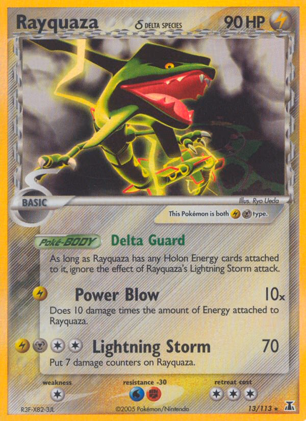 Rayquaza δ Pokemon card (13/113, Delta Species)