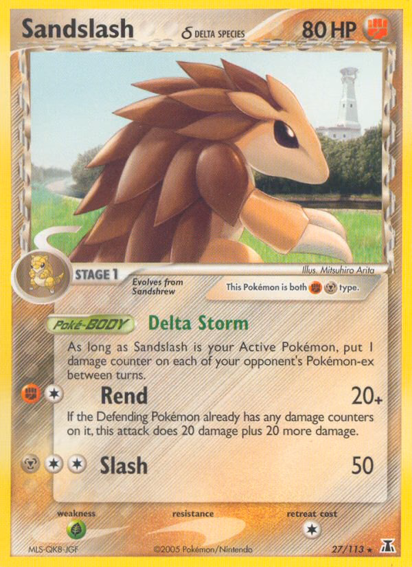 Sandslash δ Pokemon card (27/113, Delta Species)
