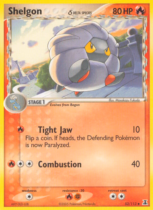 Shelgon δ Pokemon card (53/113, Delta Species)