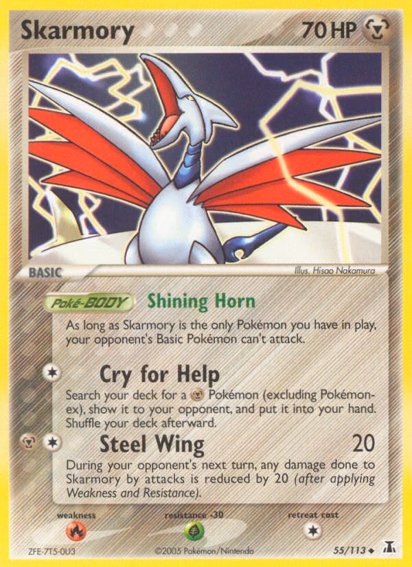 Skarmory Pokemon card (55/113, Delta Species)