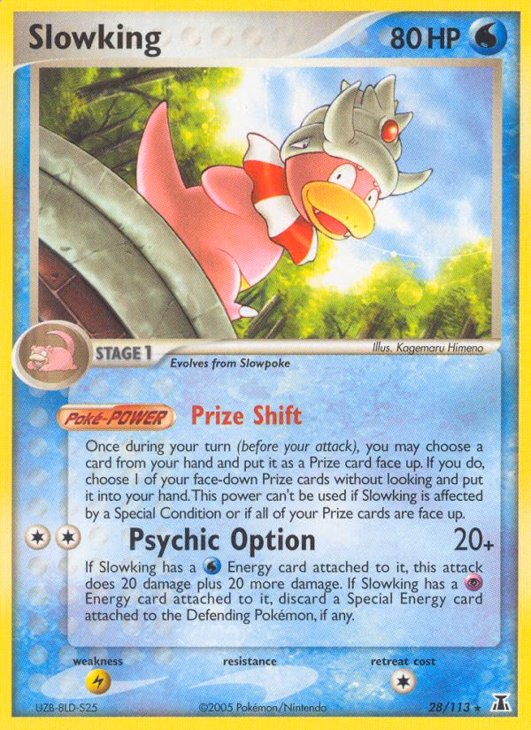 Slowking Pokemon card (28/113, Delta Species)