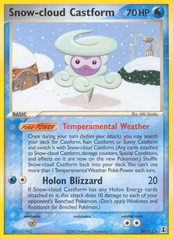 Snow-cloud Castform Pokemon card (29/113, Delta Species)