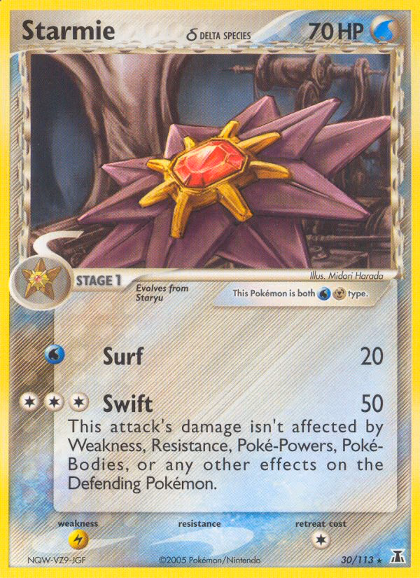 Starmie δ Pokemon card (30/113, Delta Species)